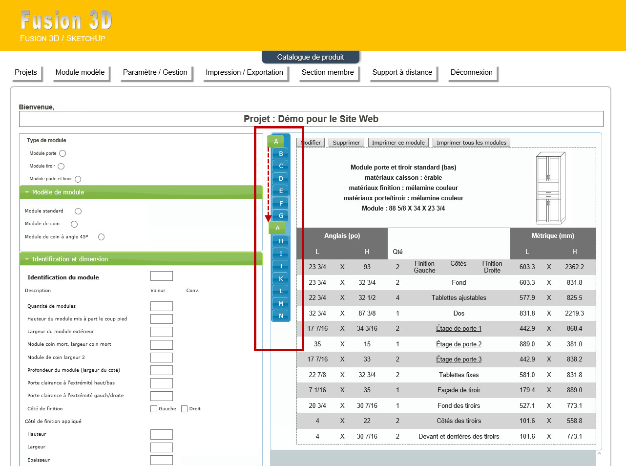 Déplacement des onglet
